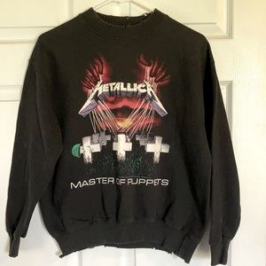 Metallica Distressed Crew Neck Sweatshirt